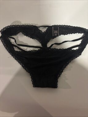 Black Lace-Strap Bikini Thong Panty - Women's Intimates